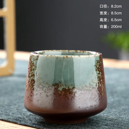 Vintage Ceramic Tea & Coffee Cup | Rustic Coarse Pottery Stove Cup