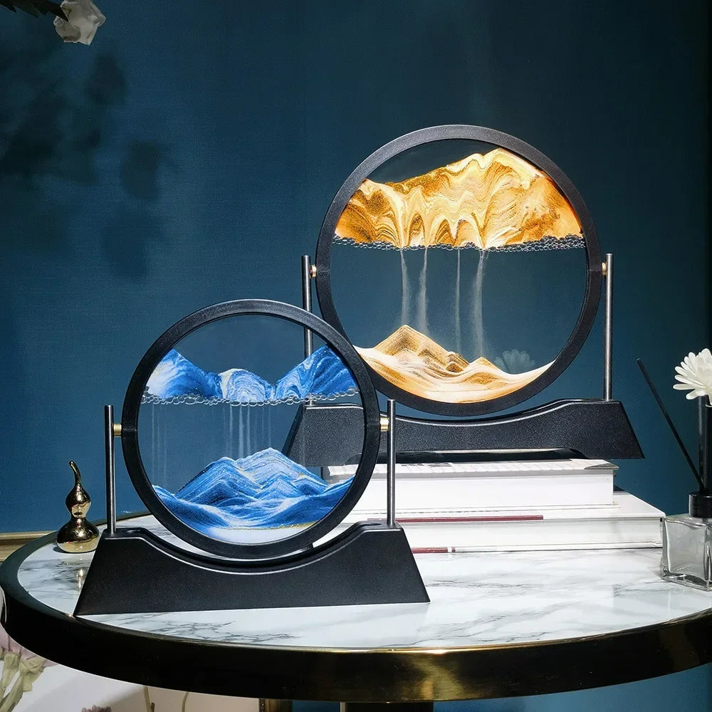 Rotatable Sand Art Picture | 3D Moving Sandscape Hourglass Home Decor