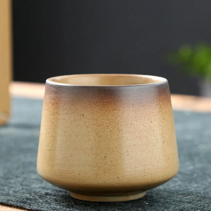 Vintage Ceramic Tea & Coffee Cup | Rustic Coarse Pottery Stove Cup