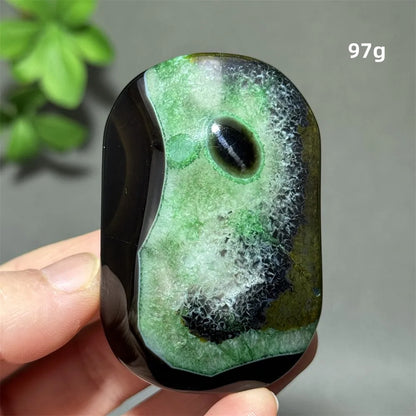 Natural Green Agate Crystal Specimen | Meditation Gem Home Decor