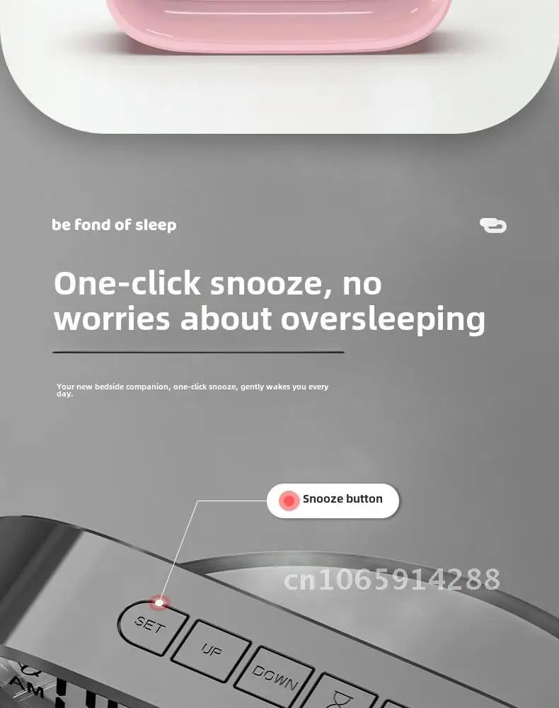 Rechargeable Cartoon Alarm Clock | Digital Calendar with Night Light