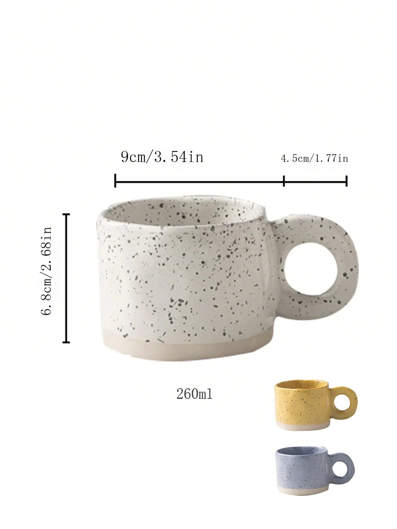 Ceramic Coffee Mug 260ml | Latte, Tea & Cappuccino Cup for Home & Cafe