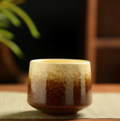 Vintage Ceramic Tea & Coffee Cup | Rustic Coarse Pottery Stove Cup