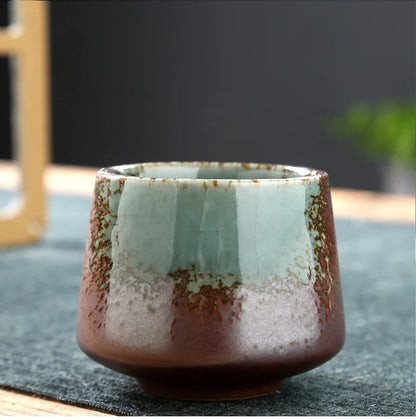 Vintage Ceramic Tea & Coffee Cup | Rustic Coarse Pottery Stove Cup