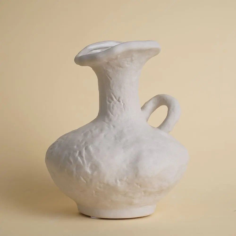 Ceramic White Vase | Scandinavian Hydroponic Flower Pot Room Decor