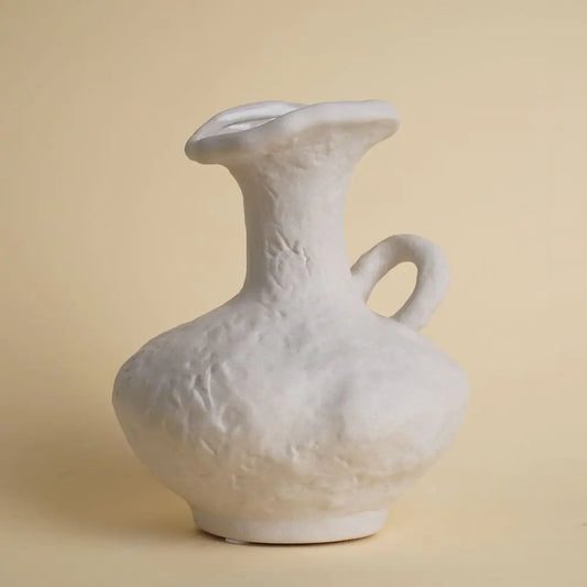 Ceramic White Vase | Scandinavian Hydroponic Flower Pot Room Decor