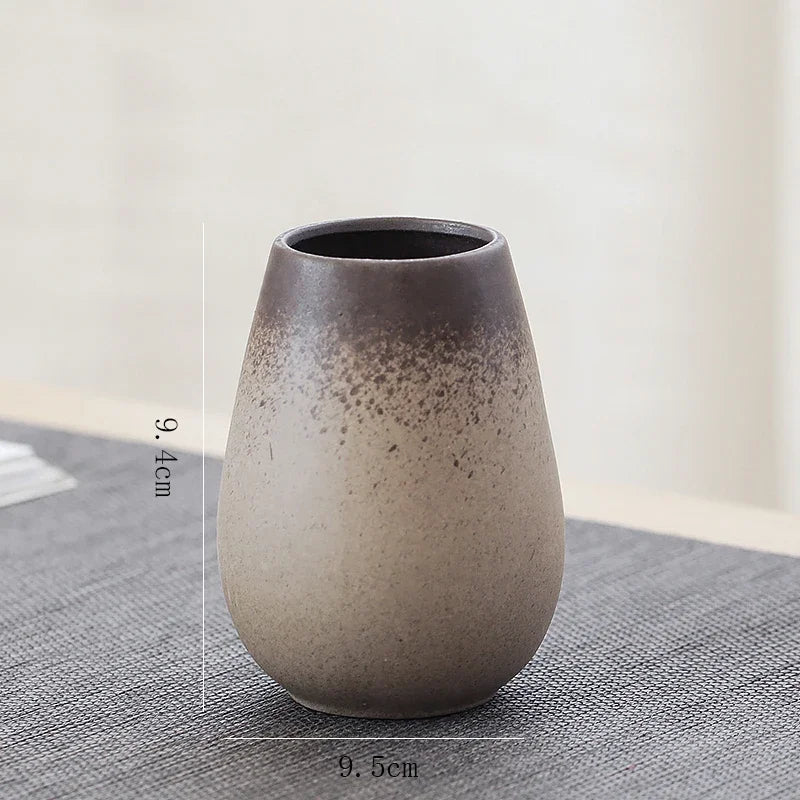CHANSHOVA Retro Ceramic Small Vase | China Pottery Floral Decorative Container | Modern Home Decor
