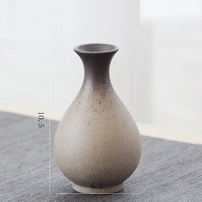 CHANSHOVA Retro Ceramic Small Vase | China Pottery Floral Decorative Container | Modern Home Decor