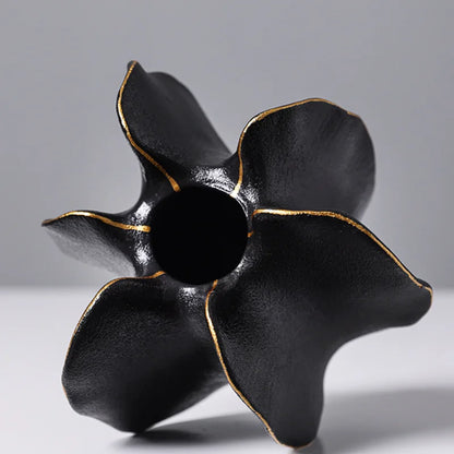 Ceramic Vase | Irregular Coral Wave Petal Shaped Flower Arrangement Decor