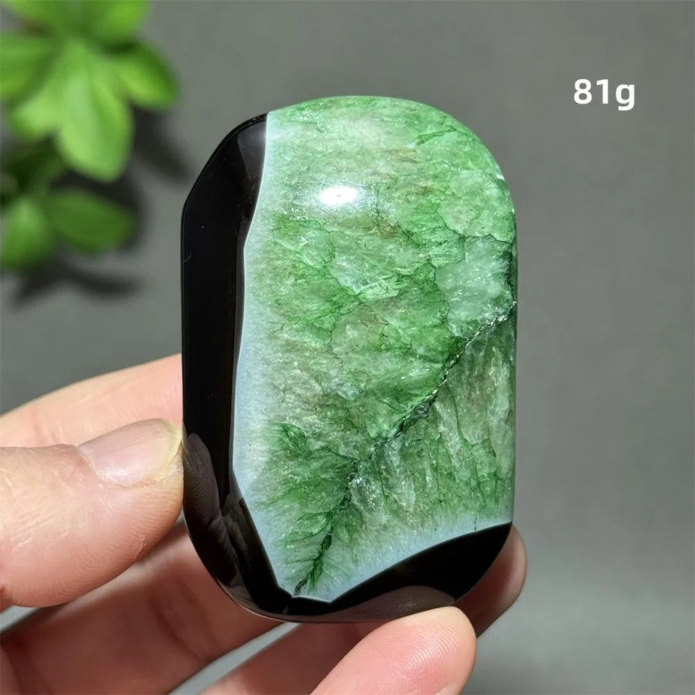 Natural Green Agate Crystal Specimen | Meditation Gem Home Decor
