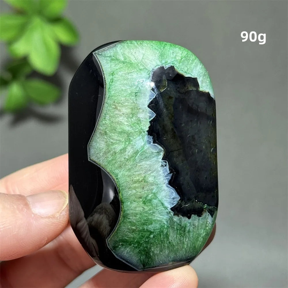 Natural Green Agate Crystal Specimen | Meditation Gem Home Decor