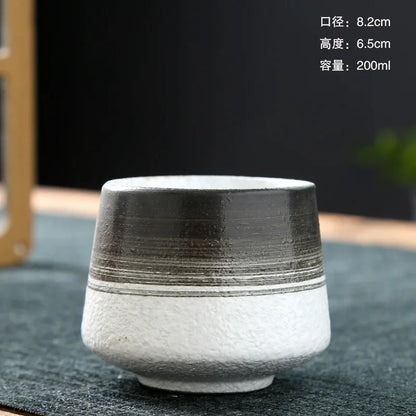 Vintage Ceramic Tea & Coffee Cup | Rustic Coarse Pottery Stove Cup