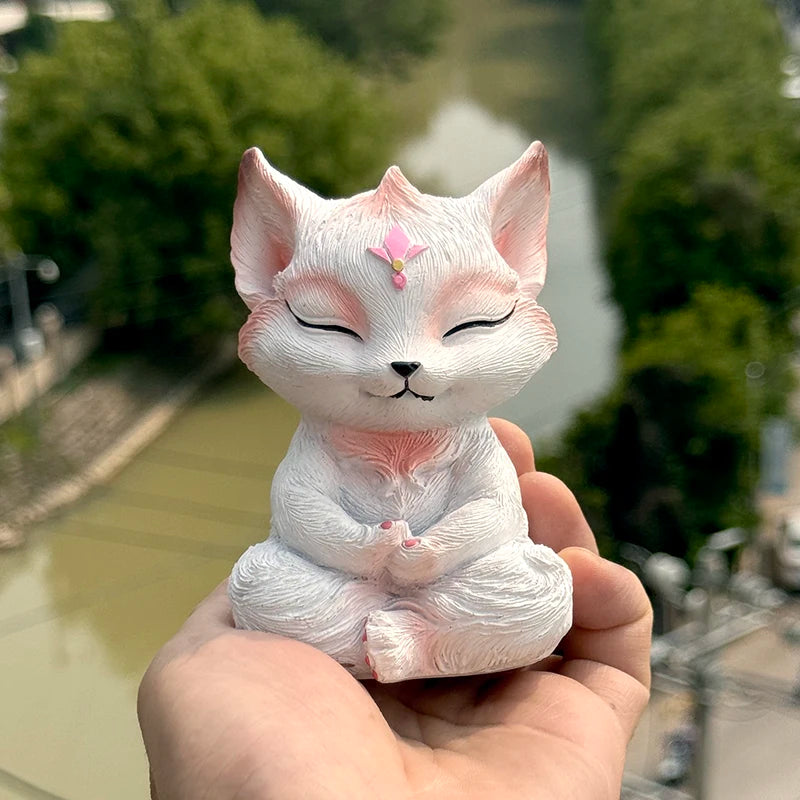 Resin Nine Tailed Fox Sculpture | Animal Figurine Home Decor