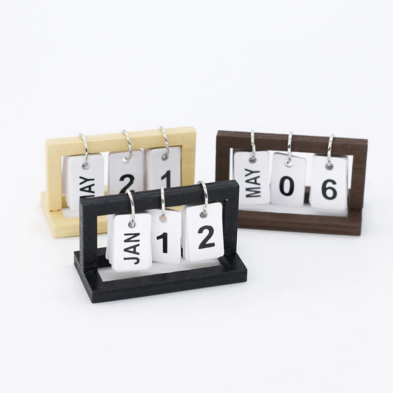 1:12 Dollhouse Miniature Desk Calendar – Wooden Home Decor Toy | Doll House Accessories & Room Ornament
