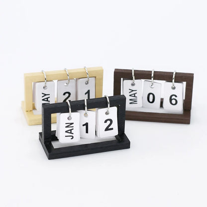 1:12 Dollhouse Miniature Desk Calendar – Wooden Home Decor Toy | Doll House Accessories & Room Ornament