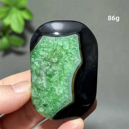 Natural Green Agate Crystal Specimen | Meditation Gem Home Decor
