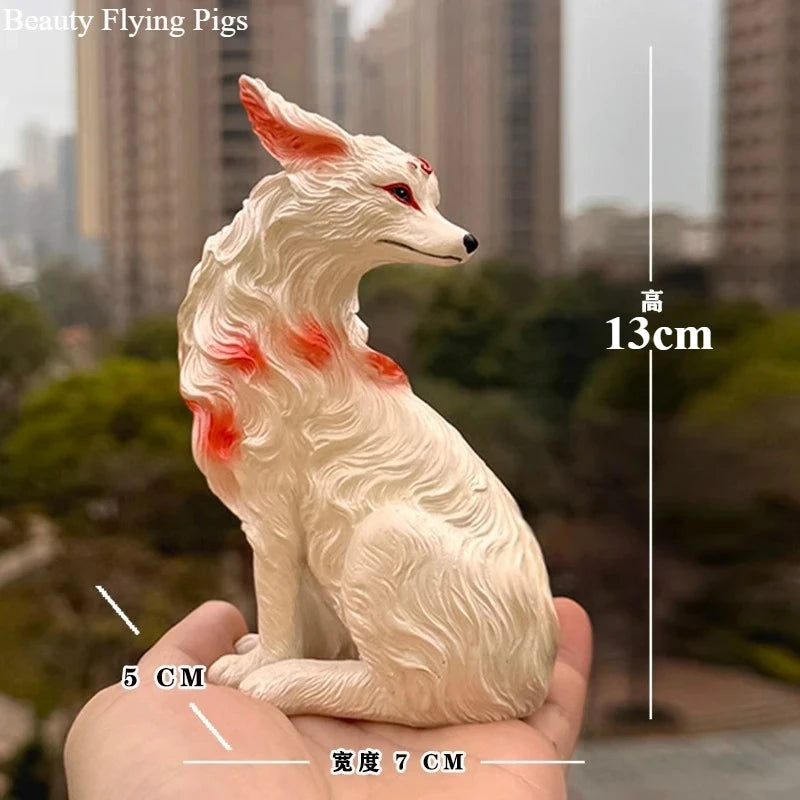 Resin Nine Tailed Fox Sculpture | Animal Figurine Home Decor