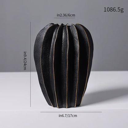 Ceramic Vase | Irregular Coral Wave Petal Shaped Flower Arrangement Decor