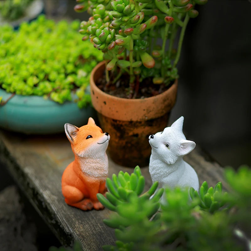 Resin Nine Tailed Fox Sculpture | Animal Figurine Home Decor