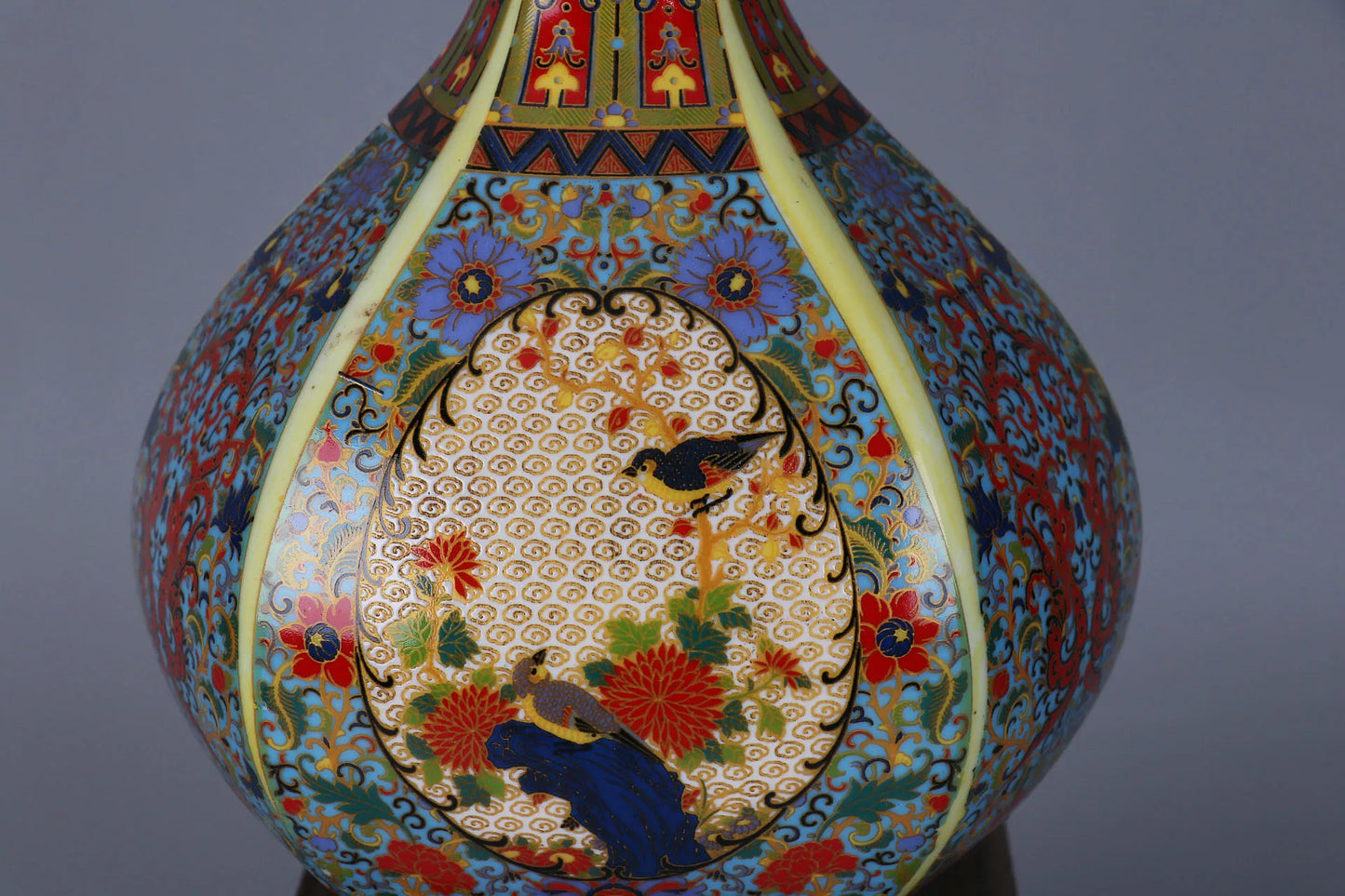 Porcelain Antiqued Distressed Vase | Chinese Style Decorative Bottle | Vintage Home Decor Accent