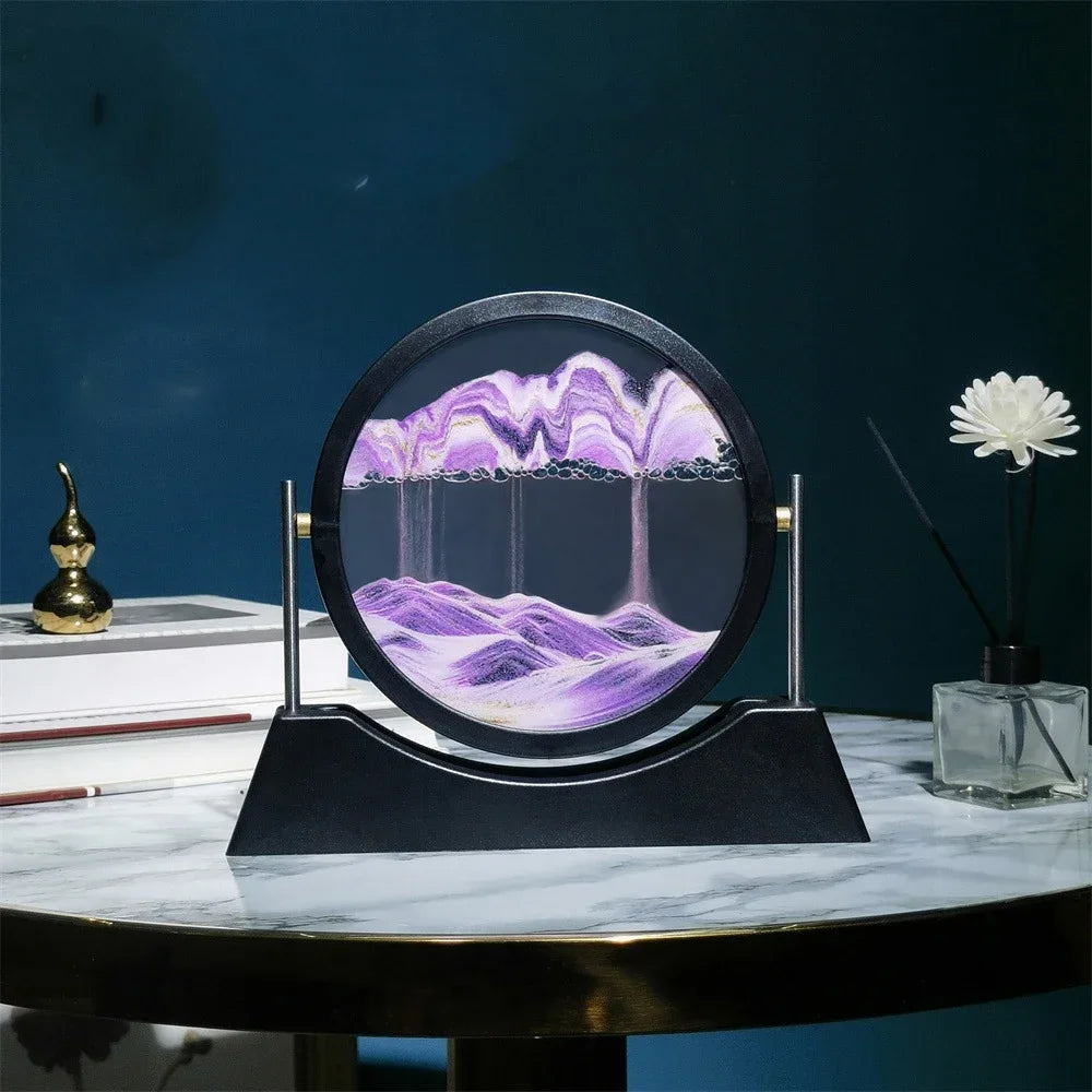 Rotatable Sand Art Picture | 3D Moving Sandscape Hourglass Home Decor