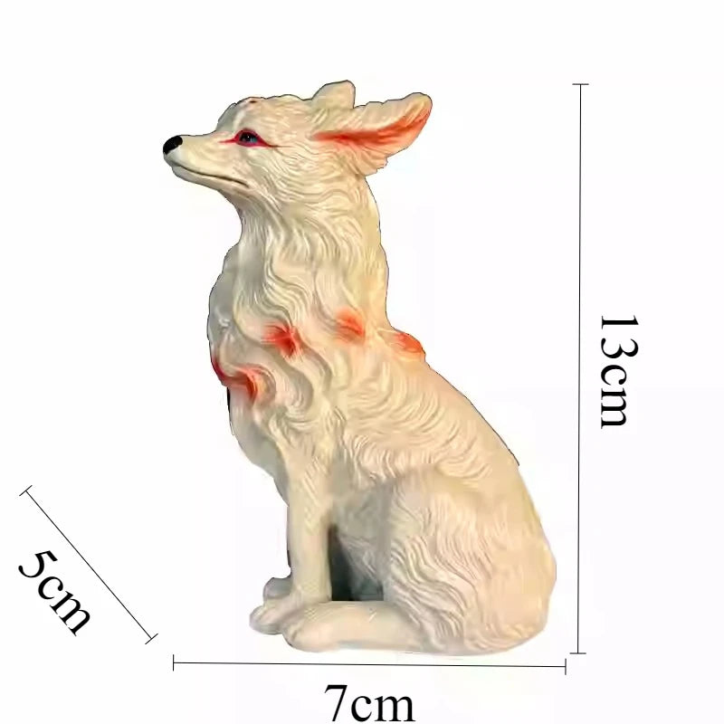 Resin Nine Tailed Fox Sculpture | Animal Figurine Home Decor