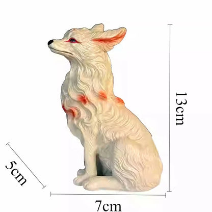 Resin Nine Tailed Fox Sculpture | Animal Figurine Home Decor