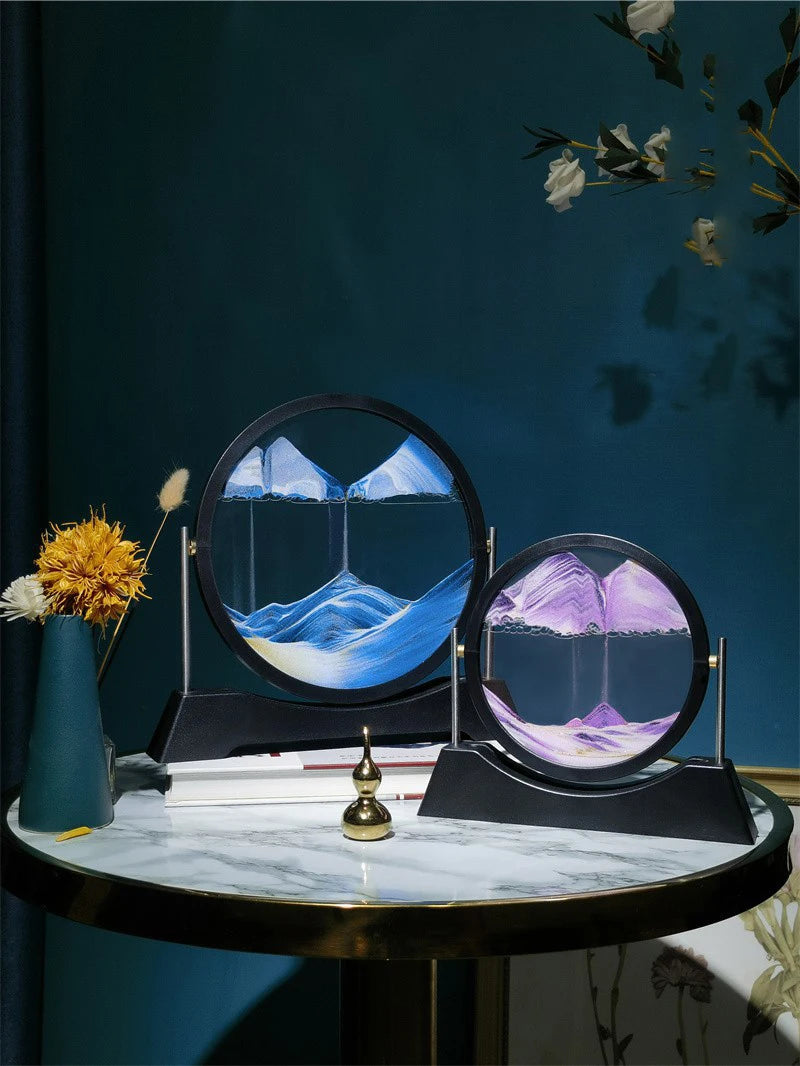 Rotatable Sand Art Picture | 3D Moving Sandscape Hourglass Home Decor