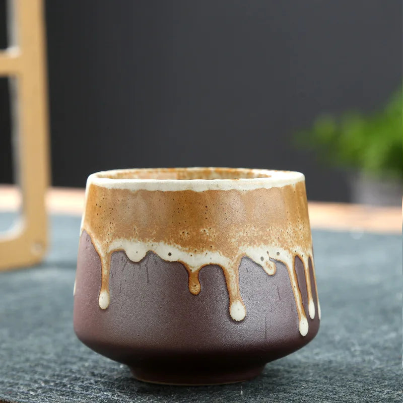 Vintage Ceramic Tea & Coffee Cup | Rustic Coarse Pottery Stove Cup