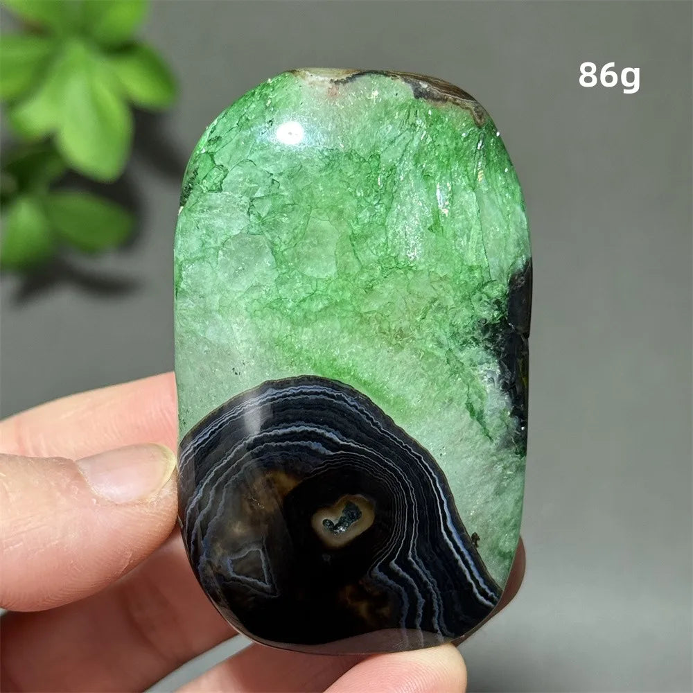 Natural Green Agate Crystal Specimen | Meditation Gem Home Decor
